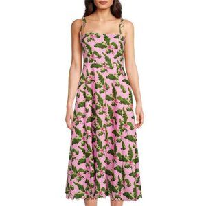 AMUR Tori Floral Midi Dress in Pink Multi NWT